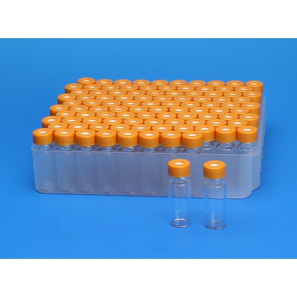 Clr 9mm Thread Vial, Graduation Spot, 12x32 mm, 0.040in. PTFE/Butyl, PK100